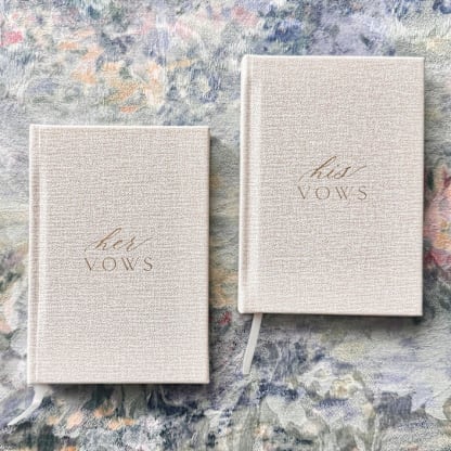 Elegant Personalized Vow Books Set of Two