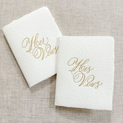 Gold Foil Vow Books - Set of 2