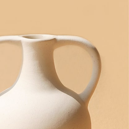 Harappan Vase Bobble - Off-White Ceramic