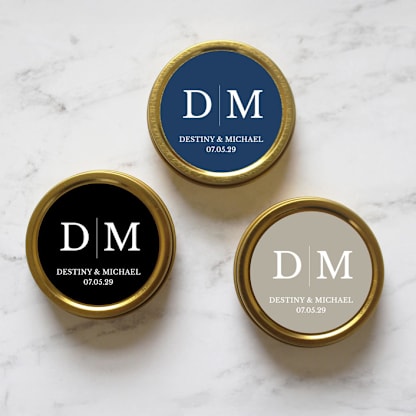 4 oz Classic Initials Candle Wedding Favors | Set of 10