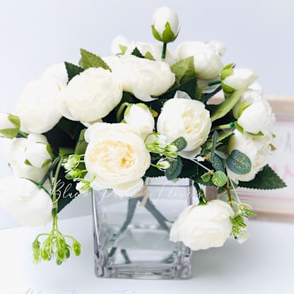 White Peonies Centerpiece