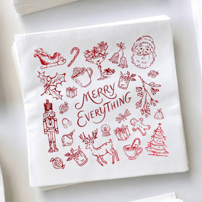 Merry Everything Holiday Napkin | Set of 50 | Choose Your Foil Color