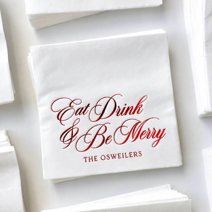 Classic Christmas Napkin | Set of 50 | Choose Your Foil Color