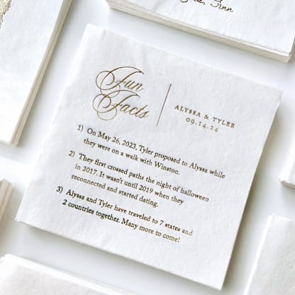 Fun Fact Cocktail Napkin | Personalized Bar Decor | Set of 50