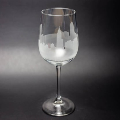 Raleigh, North Carolina Skyline Wine Glass