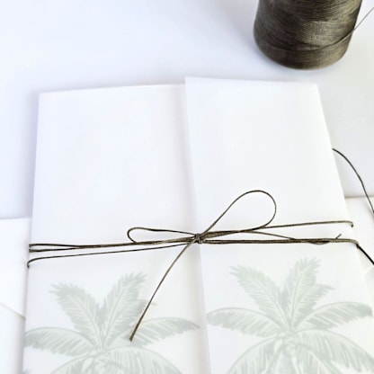 Linen Twine Invitation Wrap- Multiple Colorways