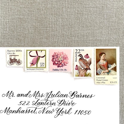 Pink Vintage Postage Set | Wedding Stamps | Each Set Will Mail a 1 oz Letter | 10 Sets (50 Stamps Total)