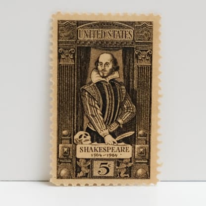 Vintage Unused Stamps - William Shakespeare, 5 cent - Set of 5
