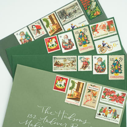 Classic Holiday Postage Set // Grab Bag Style // $.82 per envelope // Set of 5