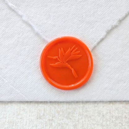 Birds of Paradise- Orange- Set of 25 Hand-crafted Wax Seals