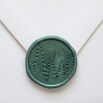 Customizable Color Evergreen Trees Self-adhesive Wax Seals, Set of 5