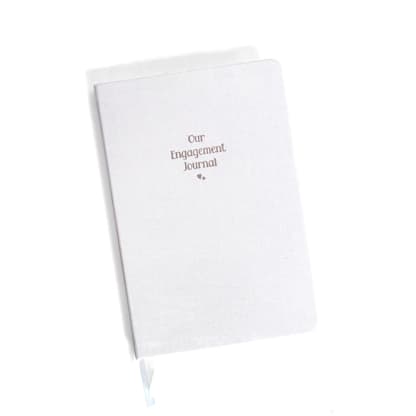 Our Engagement Journal | Gold Foil on Cream Linen Notebook