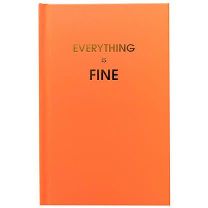 Everything is Fine - Neon Red Hardcover Journal