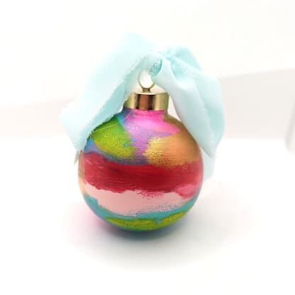 Abstract Multicolor Hand-Painted Ceramic Christmas Ornament