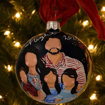 Painted Christmas Ornament Family of 7