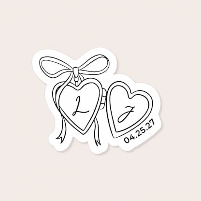 Initial Locket Wedding Temporary Tattoos (Pack of 10)