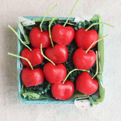 Cherry Birthday Beeswax Candles