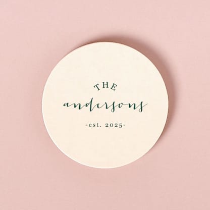 Custom Family Est Coaster, round shape, set of 100