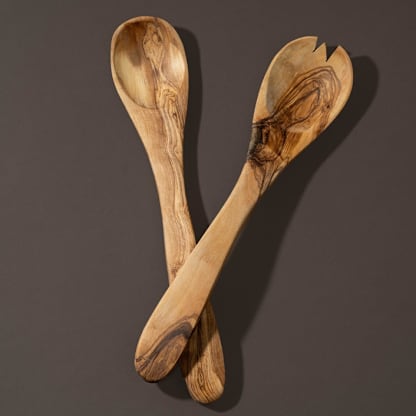Olive Wood Utensils Serving Set