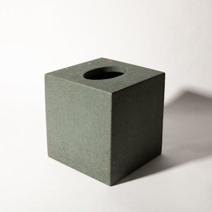 Tissue Box Cover - Dark Green Terrazzo