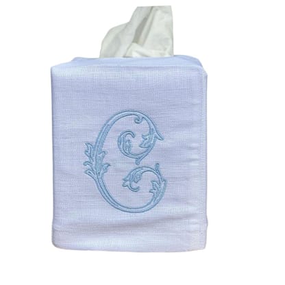 Monogram Tissue Box Cover