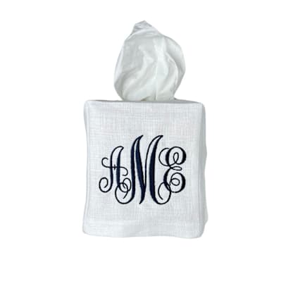 Three Letter Monogram Tissue Box Cover