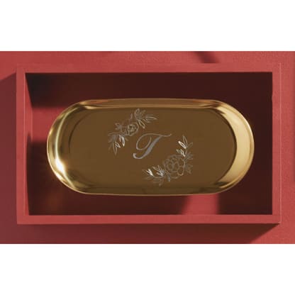 Engraved Jewelry Dish Flower