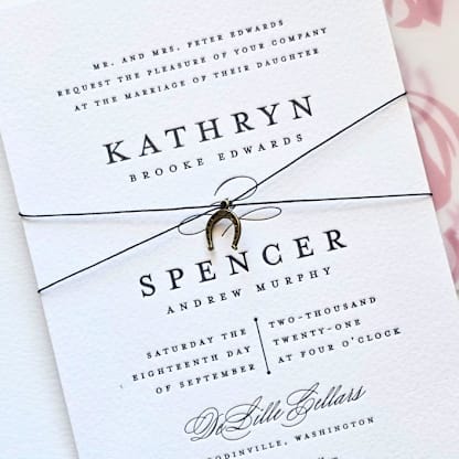 Linen Thread and Brass Horseshoe Belly Band- Customizable Thread Color- Set of 25