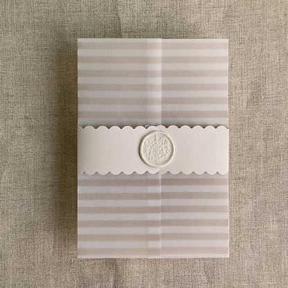 Scalloped edge belly band for 5x7 Card | pack of 10