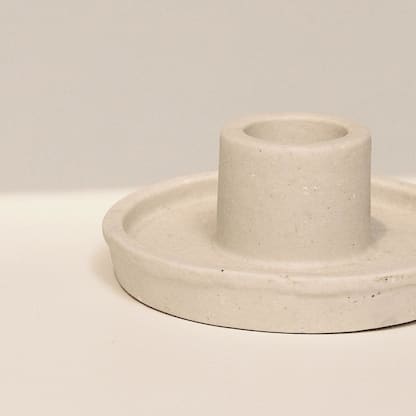 Set of 2 Whirl Ceramic Candle Holder - Matte White