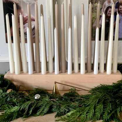 24" Natural Wood Candleholder