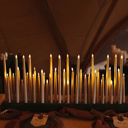 36" Ebony Wood Candleholder