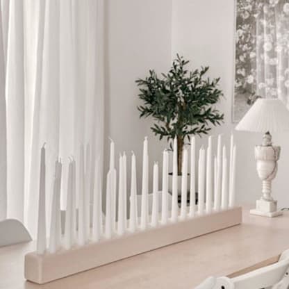 47" Whitewash Wood Candleholder