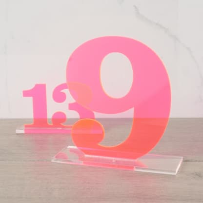 Clarendon Table Numbers, Fluorescent Pink, Large