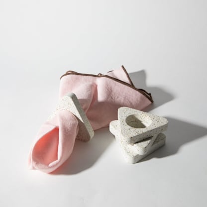 Napkin Ring Set - White Terrazzo
