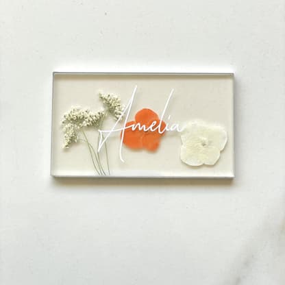 Custom Floral Orange Place Cards