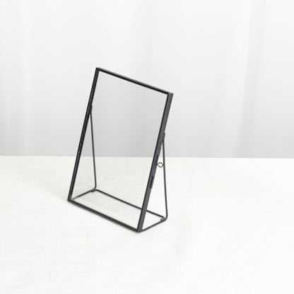 Black Glass Gold Vertical 5x7" Card Holder