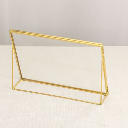 Brass and Glass Gold Horizontal 6x8" Card Holder