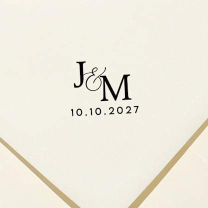Wedding Monogram with Date Stamp | Self Inking Monogram Stamp