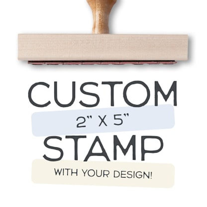 Wedding Logo Stamp | 2x5 Custom Rubber Stamp | Send Your Design