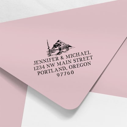 Mountains Sketch Address Stamp