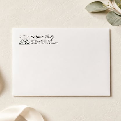 Traditional Nativity Return Address Stamp | Wood Handle Stamp
