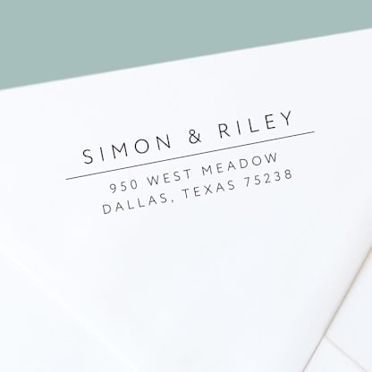 Custom Modern Style Wood Mounted Return Address Stamp With Handle