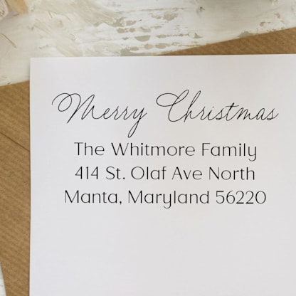 Calligraphy Address Stamp for Christmas Cards | Self-Inking Stamp