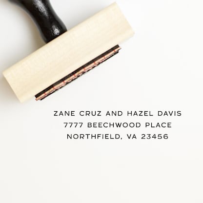Modern Return Address Stamp | Wood Handle Stamp