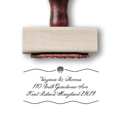 Coastal Seashell Return Address Stamp | Nautical Custom Address Stamp