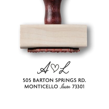 Cozy Heart Address Stamp | Romantic Love Return Address Stamper