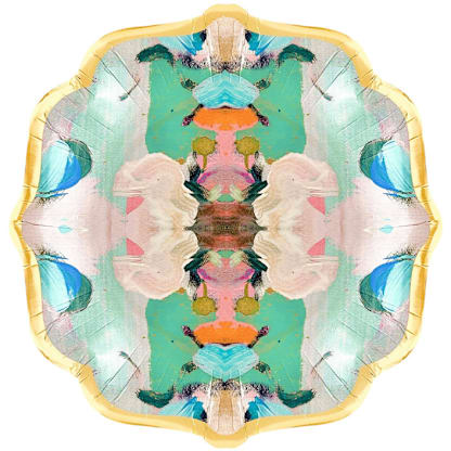 Monet's Garden Green Cocktail Plates, Set of 10