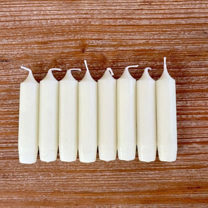 Dripless Taper Candles: 4" Ivory Unscented, Set of 8
