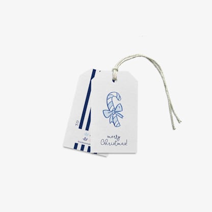 Blue Candy Cane Gift Tags (Set of 24)
